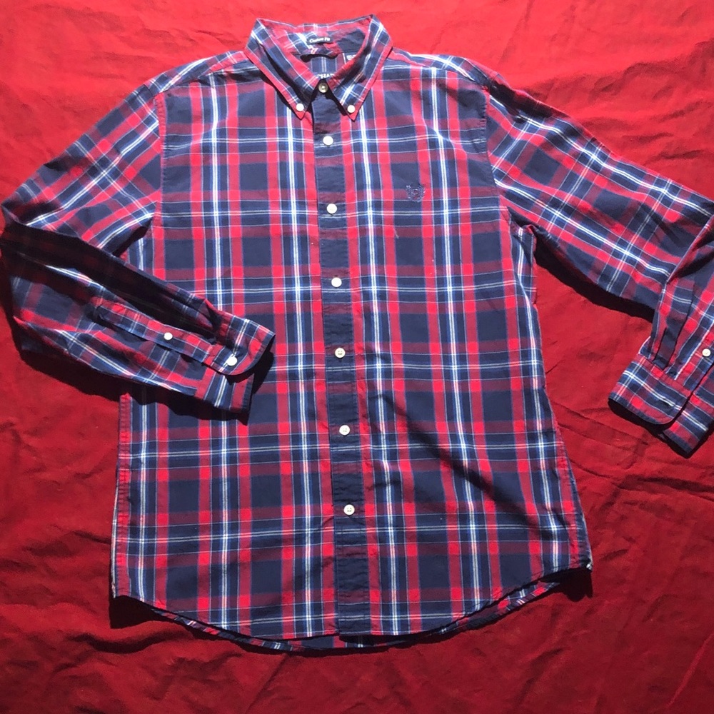 Chaps Custom Fit Long Sleeve Button Down Cotton Men’s Shirt Size M